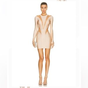 Mugler Nude mini dress